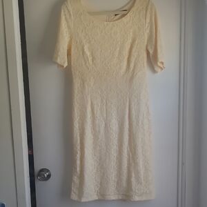 Mikarose Cream Lace Midi Dress